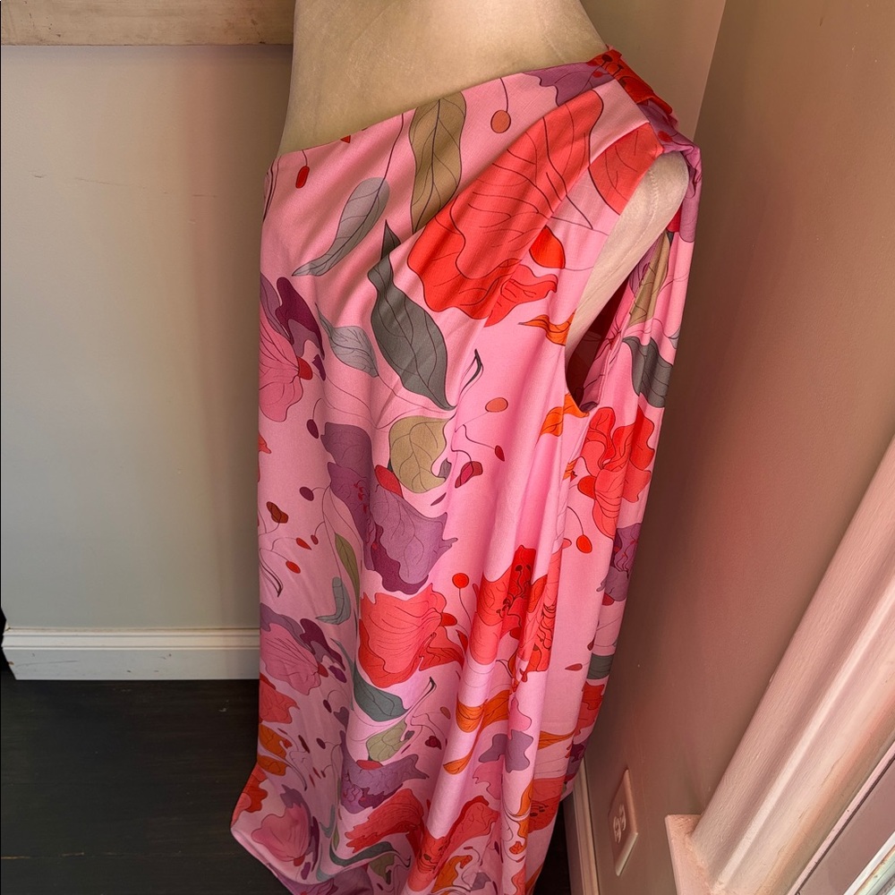 Petal & Pup Tillie One-Shoulder Maxi Dress in Pink Floral NWT - Picture 5 of 13